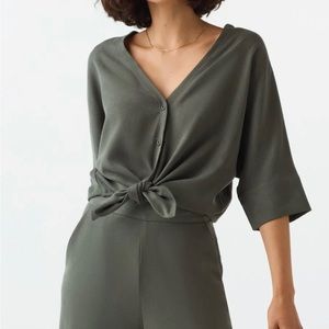 Vetta Capsule Reversible Boyfriend Shirt in Olive